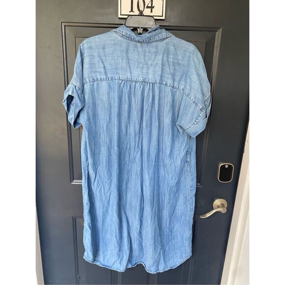 Dip Popover Chambray Dress, Blue Jean Belted Dress, Sz XL - Picture 2 of 7